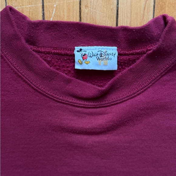 VTG 90’s Disney Mickey Mouse Maroon Crewneck Sweatshirt Mens Size. L - Picture 4 of 6